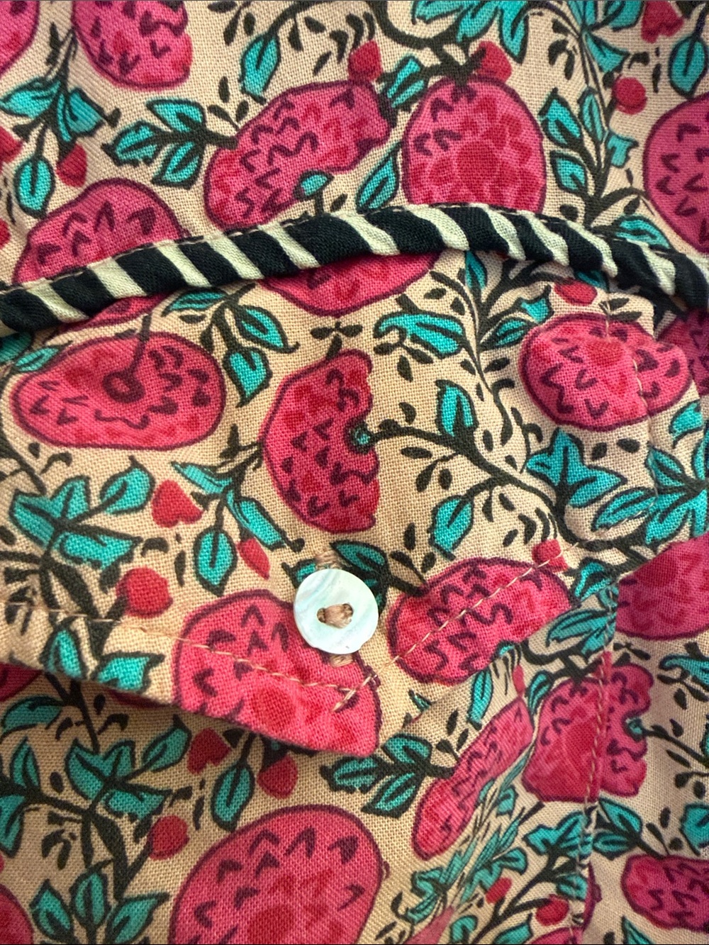 NATURAL LIFE Pink Floral Button-Up Shirt with Green Accents - Picture 3 of 4